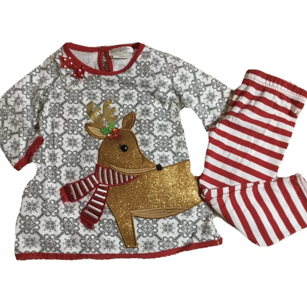 EMILY ROSE size 2T REINDEER SHIRT PANTS BUNDLE NEW